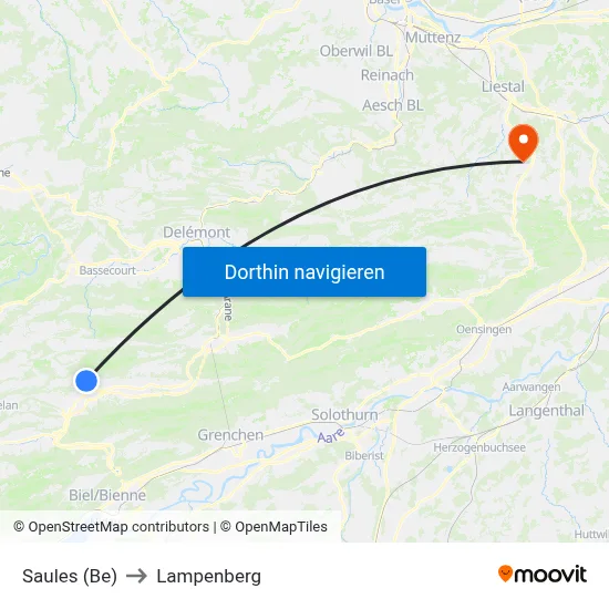 Saules (Be) to Lampenberg map