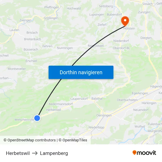 Herbetswil to Lampenberg map