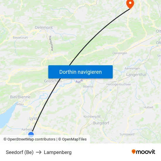 Seedorf (Be) to Lampenberg map
