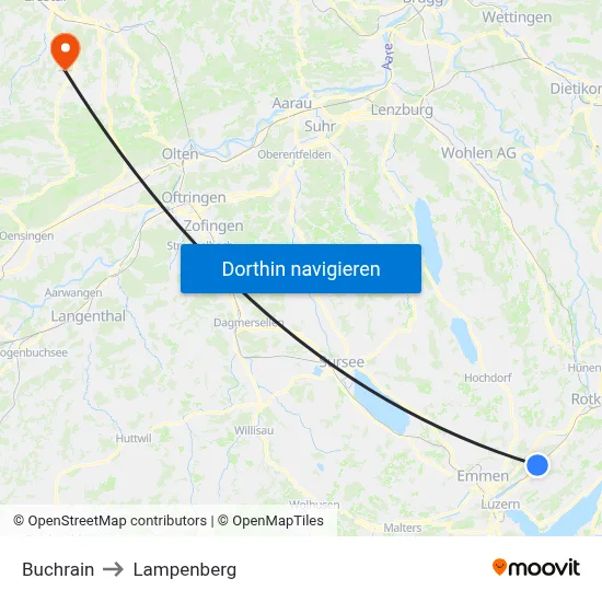 Buchrain to Lampenberg map