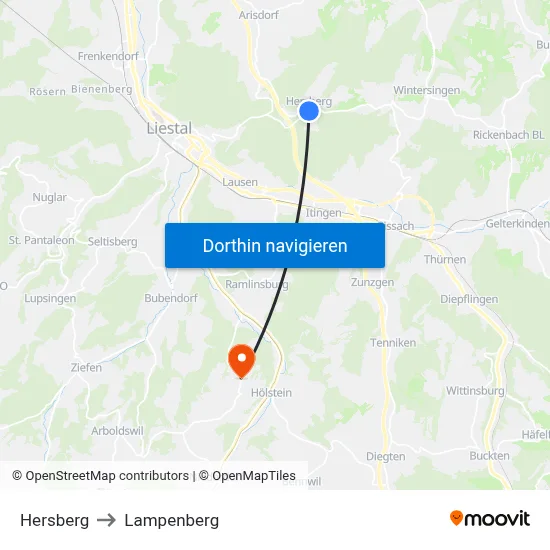 Hersberg to Lampenberg map