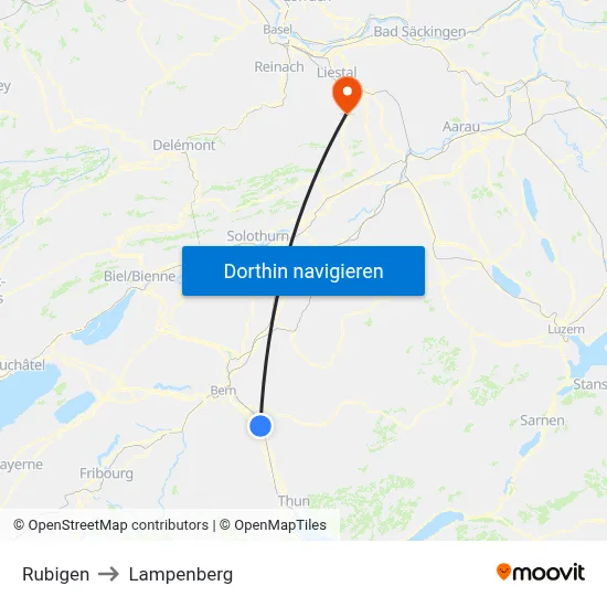 Rubigen to Lampenberg map