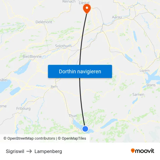 Sigriswil to Lampenberg map