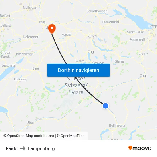 Faido to Lampenberg map