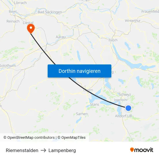 Riemenstalden to Lampenberg map