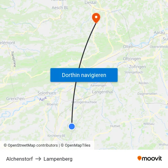 Alchenstorf to Lampenberg map