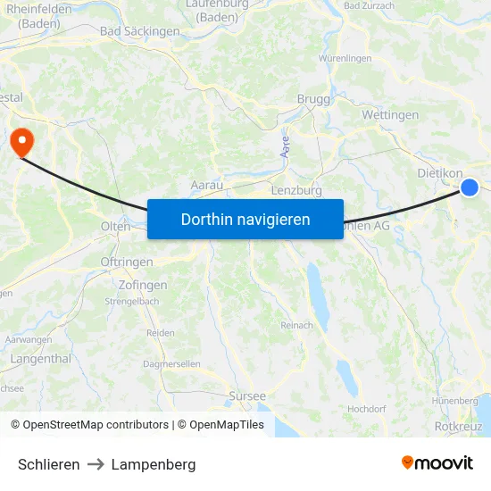 Schlieren to Lampenberg map