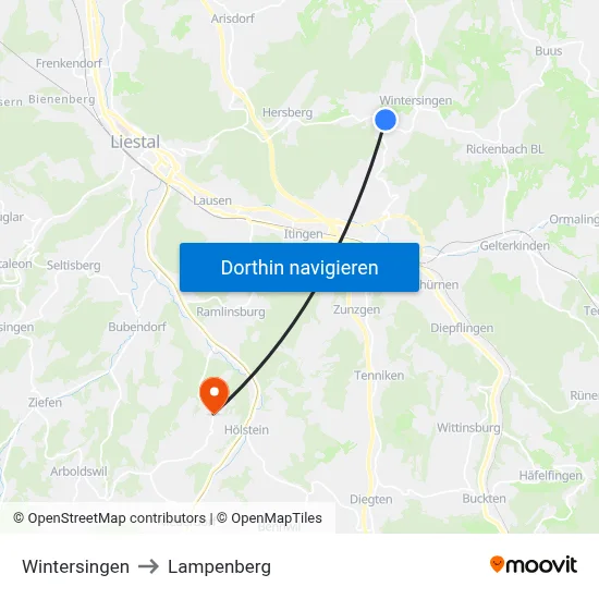 Wintersingen to Lampenberg map