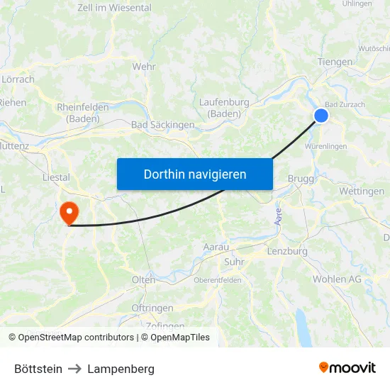 Böttstein to Lampenberg map