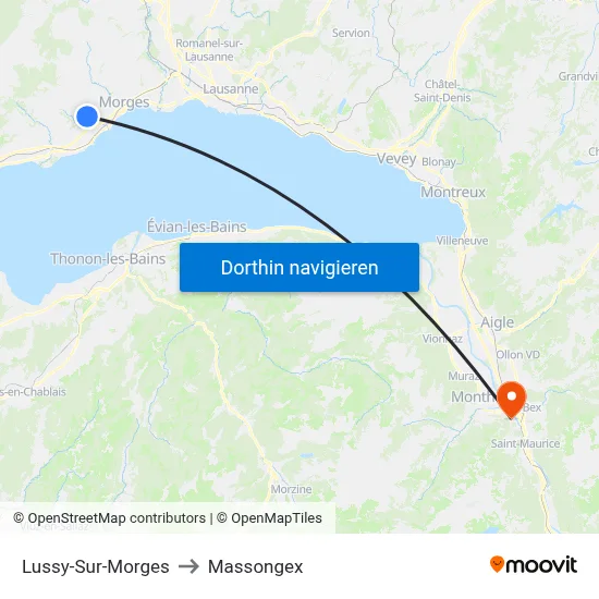 Lussy-Sur-Morges to Massongex map