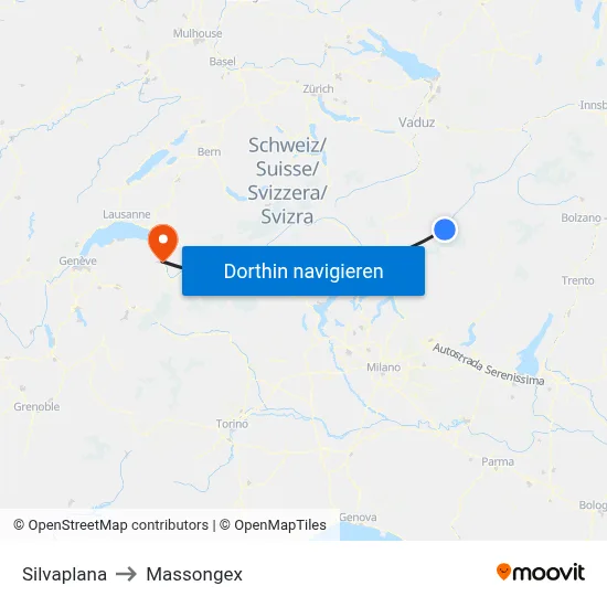 Silvaplana to Massongex map