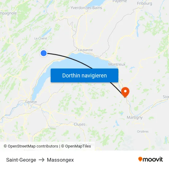Saint-George to Massongex map