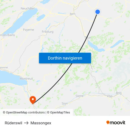 Rüderswil to Massongex map