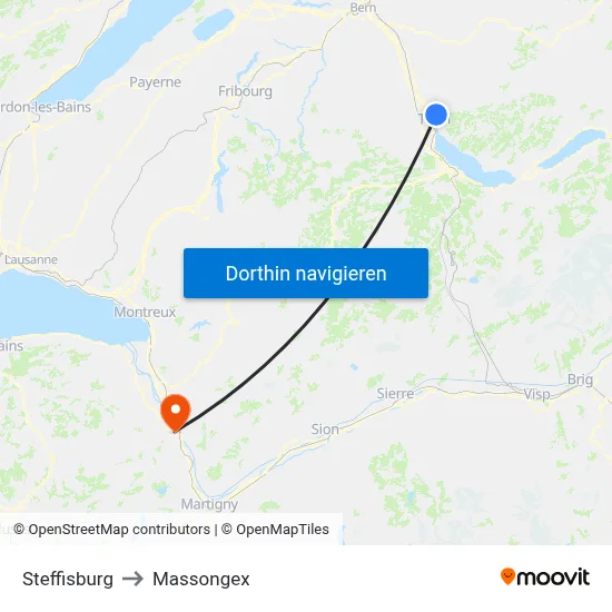 Steffisburg to Massongex map