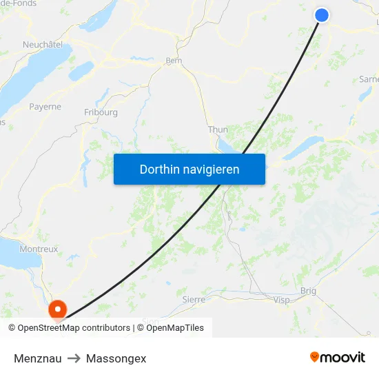 Menznau to Massongex map