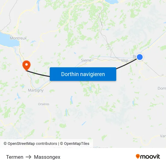 Termen to Massongex map