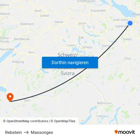 Rebstein to Massongex map