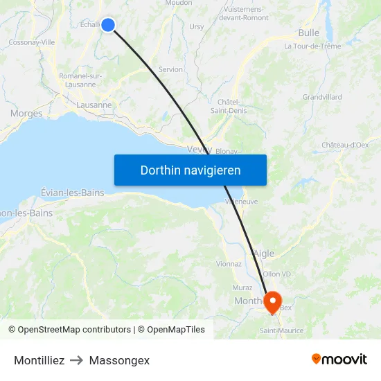 Montilliez to Massongex map