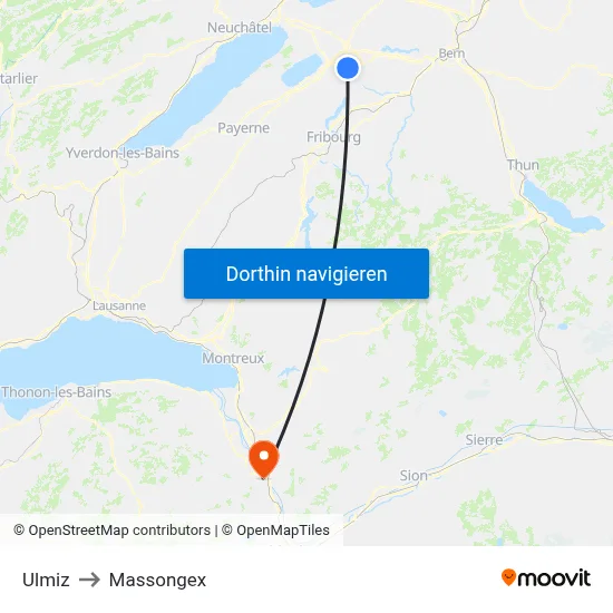 Ulmiz to Massongex map