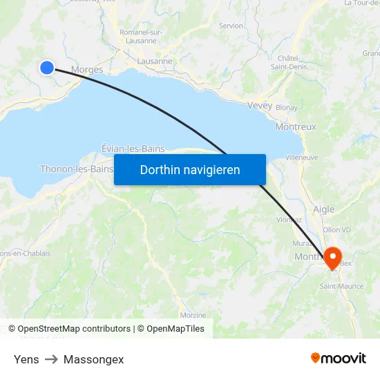 Yens to Massongex map