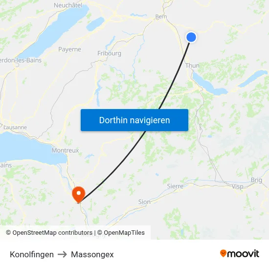 Konolfingen to Massongex map