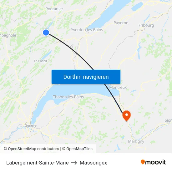 Labergement-Sainte-Marie to Massongex map