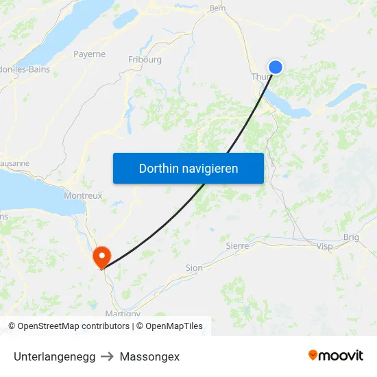Unterlangenegg to Massongex map