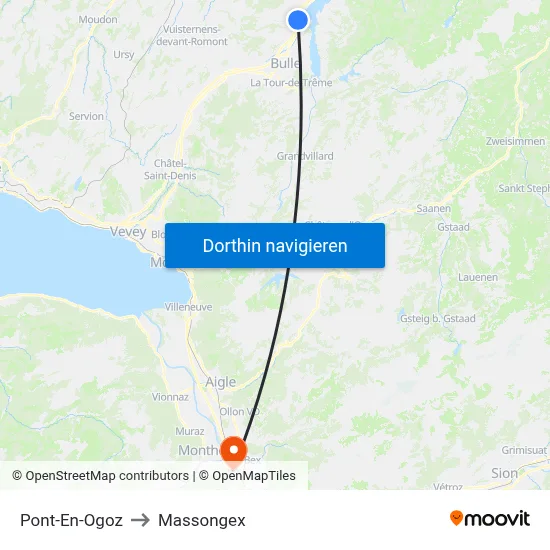 Pont-En-Ogoz to Massongex map