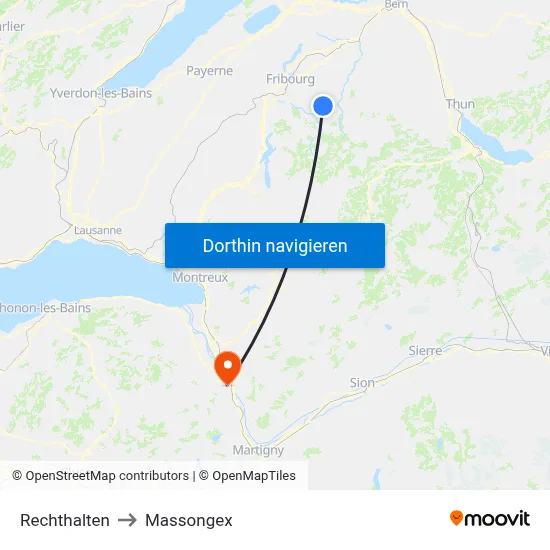Rechthalten to Massongex map