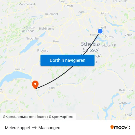 Meierskappel to Massongex map