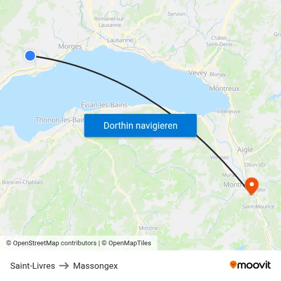 Saint-Livres to Massongex map