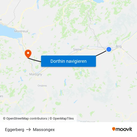 Eggerberg to Massongex map