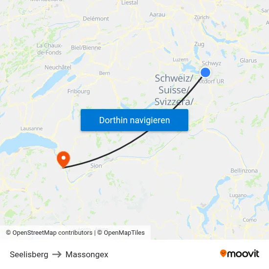 Seelisberg to Massongex map