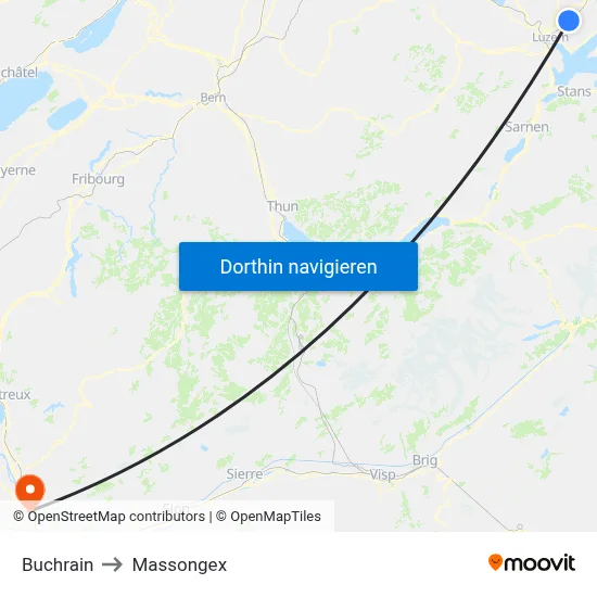 Buchrain to Massongex map