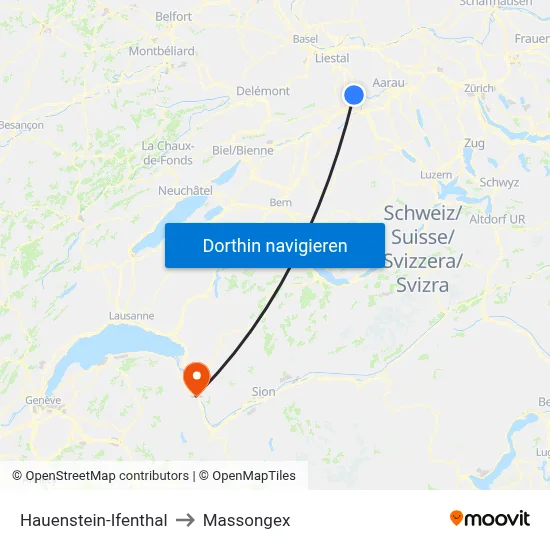 Hauenstein-Ifenthal to Massongex map