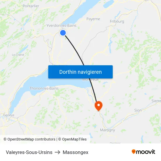 Valeyres-Sous-Ursins to Massongex map