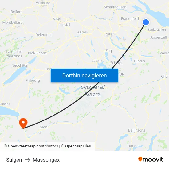 Sulgen to Massongex map