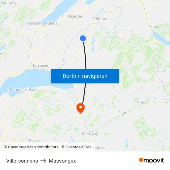 Villorsonnens to Massongex map