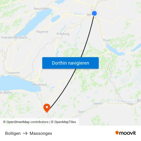 Bolligen to Massongex map