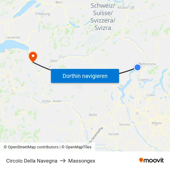 Circolo Della Navegna to Massongex map