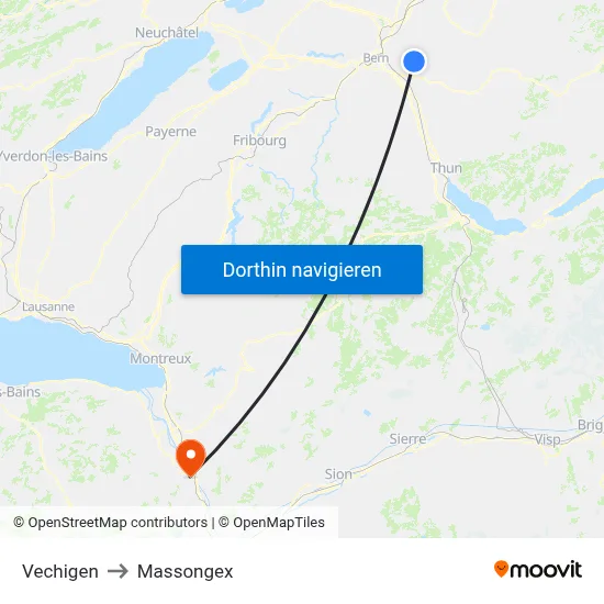 Vechigen to Massongex map