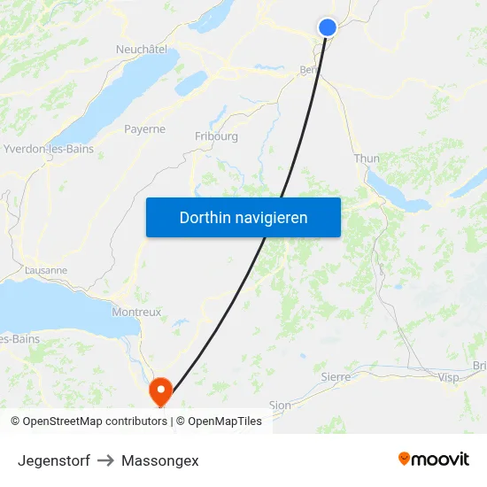 Jegenstorf to Massongex map
