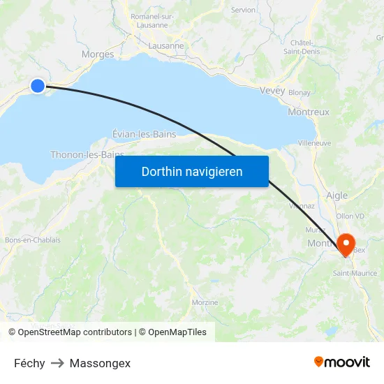Féchy to Massongex map