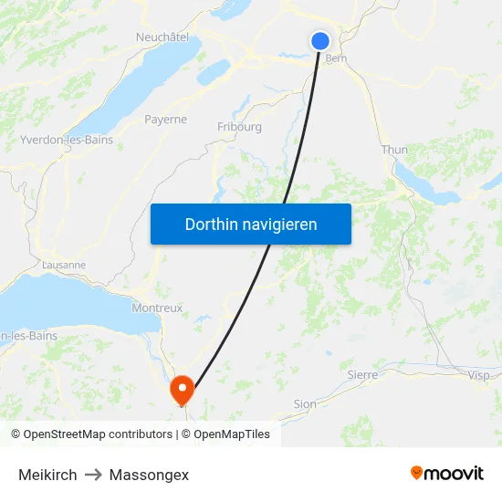 Meikirch to Massongex map