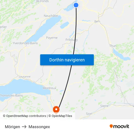 Mörigen to Massongex map