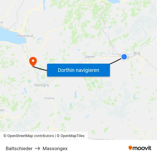Baltschieder to Massongex map