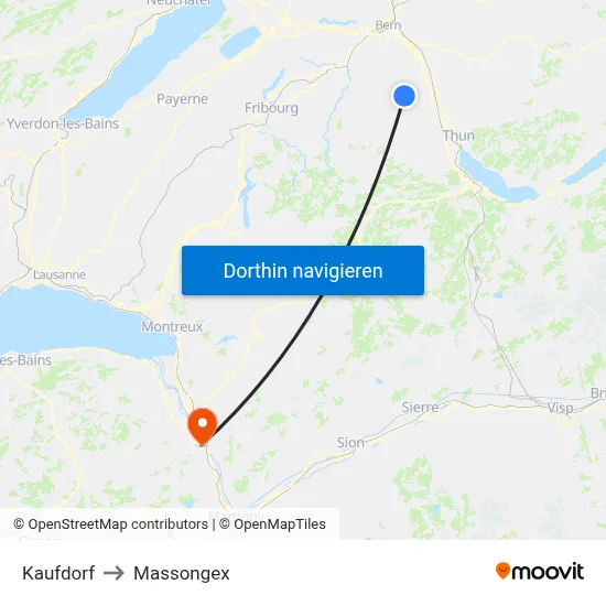 Kaufdorf to Massongex map