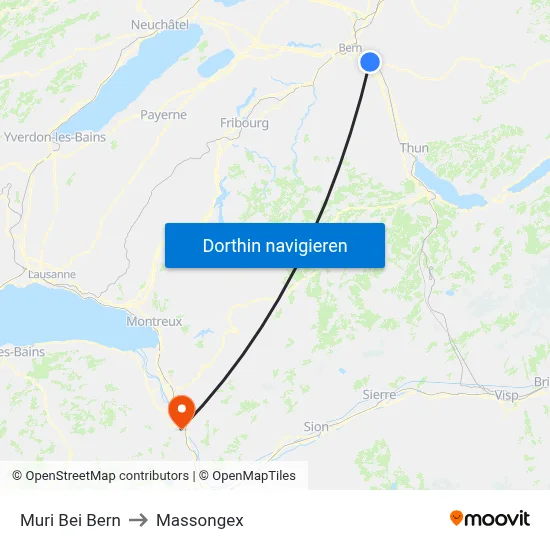 Muri Bei Bern to Massongex map