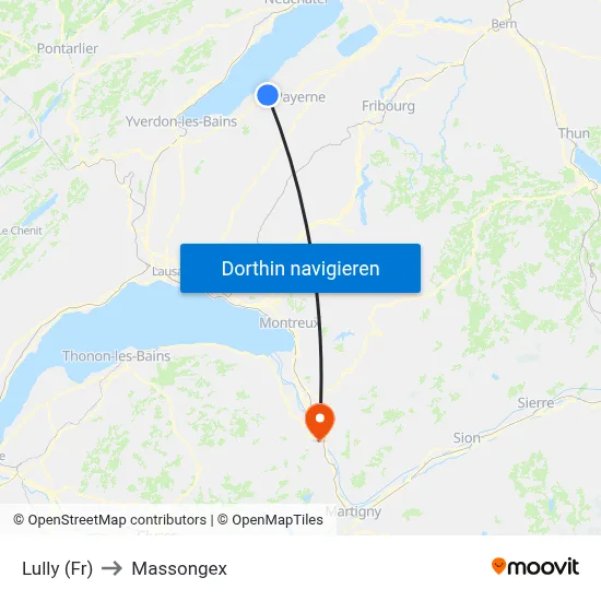 Lully (Fr) to Massongex map