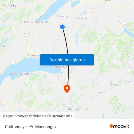 Châtonnaye to Massongex map